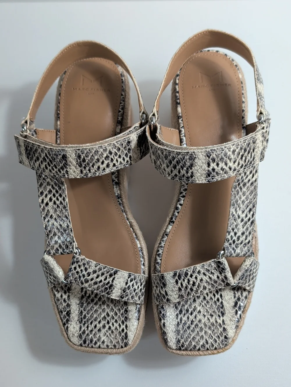 Marc Jacobs LTD Gylian Snakeskin Platform Wedges Size 9